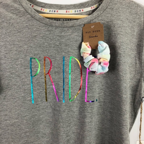 Rae Dunn "PRIDE" T-Shirt tee rainbow NWT - Picture 3 of 4